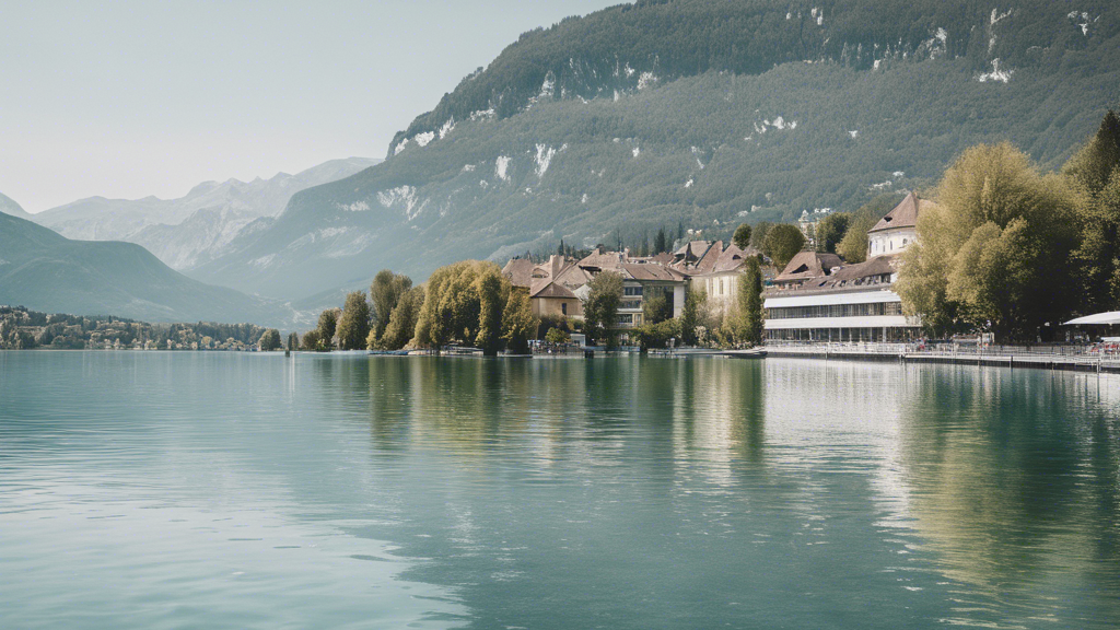 Illustration détaillée sur Aquarelle du lac d'Annecy : découvrez la magie des paysages aquatiques